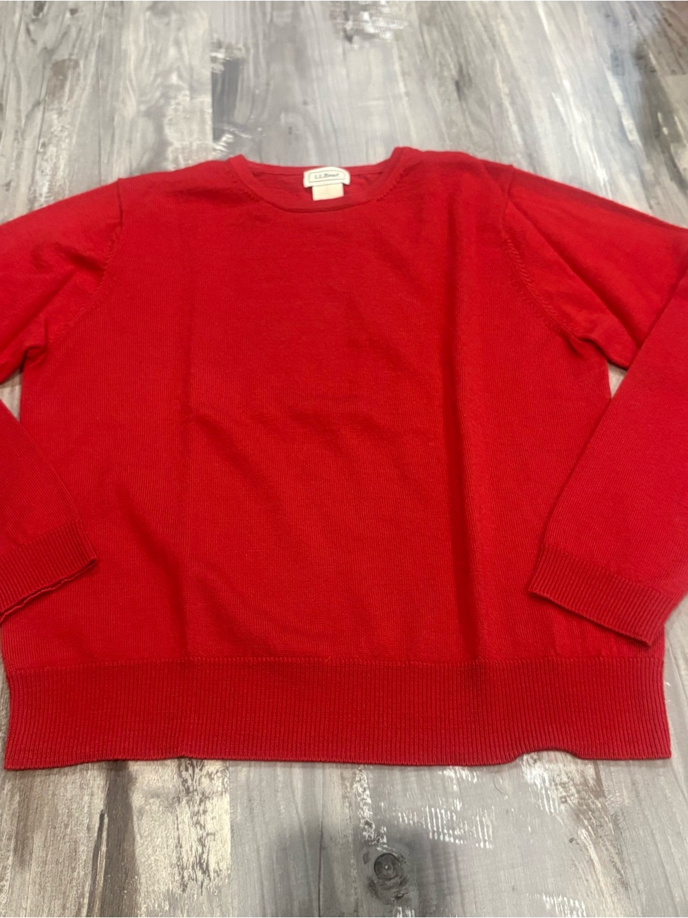 LL Bean Women’s Knit Sweater- Red Size Small Reg 100% Merino Wool